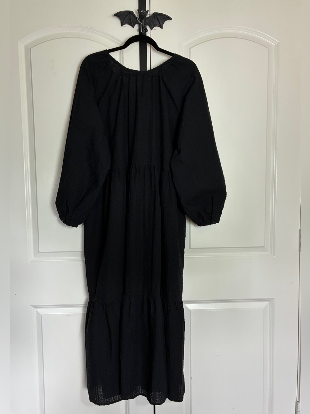 Old Navy Black Dress Button-Front 3/4 Sleeve Lightweight Comfortable NWT 3X - Picture 3 of 13